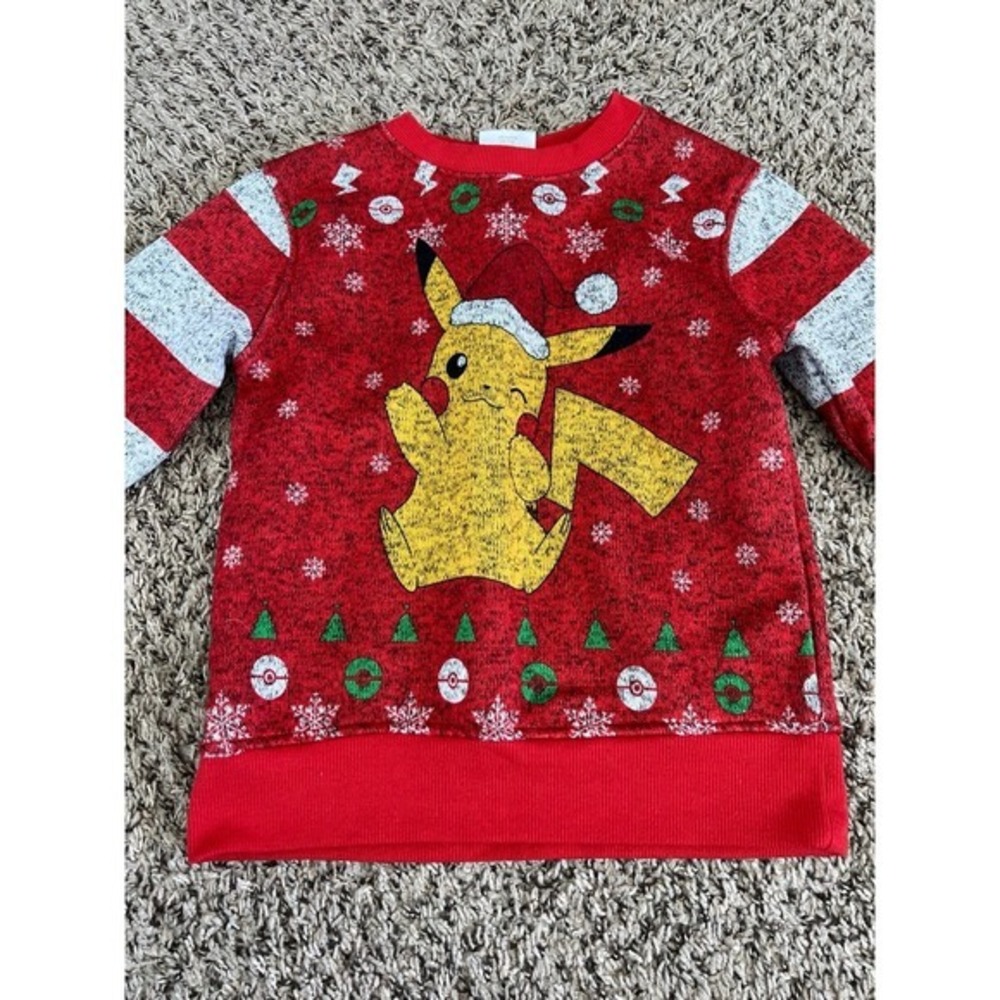 Pokémon boys red/gray‎ pikachu sweatshirt size XS